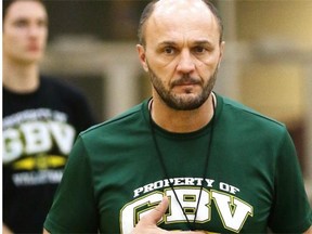 University of Alberta Golden Bears volleyball team head coach Terry Danyluk at team practice held at Saville Community Sports Centre in Edmonton on Jan. 20, 2015.