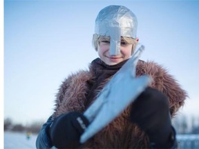 Vaughn Scalia, 12, dresses and races as a viking in honour of the original Birkebeiner story.