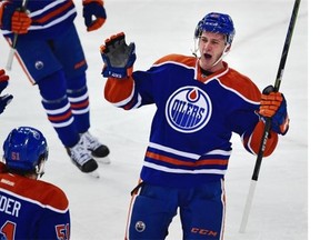 Martin Marincin celebrates his first NHL goal that opened the scoring vs. Colorado on Wednesday.