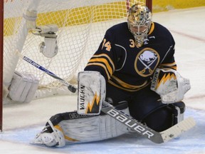 Michal Neuvirth in action with Buffalo.