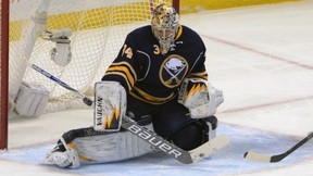 Michal Neuvirth in action with Buffalo.