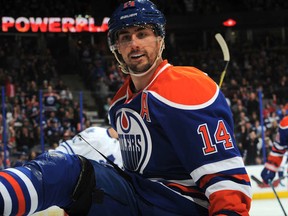 Jordan Eberle celebrates after scoring the eventual game-winning goal.