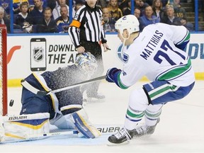 Shawn Matthias in action for the Vancouver Canucks