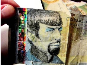 The Feb. 27, 2015 death of Leonard Nimoy inspired people to post photos on social media of marked-up $5 banknotes that show former prime minister Wilfrid Laurier transformed to resemble Spock, Nimoy’s famous Star Trek character.