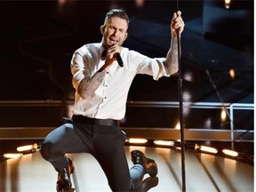 Adam Levine of Maroon 5 is seen here in a photograph from the Academy Awards in February. The band did not allow photos to be taken at their Thursday night show at Rexall Place.