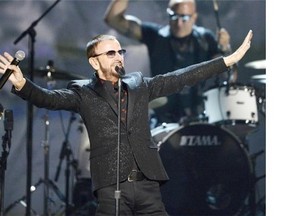 Musician Ringo Starr performs onstage during the 56th Grammy Awards at Staples Center on January 26, 2014 in Los Angeles, California.
