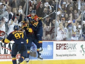 McDavid celebrates. Nurse does not.