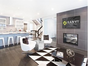 The Big Brothers Big Sisters Kanvi showhome features a modern, contemporary design.