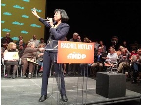 Olivia Chow rallied the provincial NDP Sunday during the nomination meeting for provincial Leader Rachel Notley.