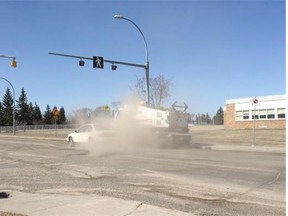 The City’s sweeping crews started clearing dust and debris from Edmonton roads early this year thanks to warm weather that melted ice and snow.