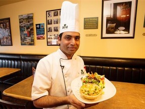 Devaney’s Pub chef Pankaj Srivastava enjoys creating fusion dishes, like this Curried Chicken Pot Pie that celebrates both Indian and Irish food — a cheerful twist on a St. Patrick’s Day classic.