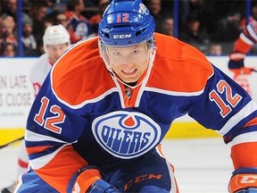 Edmonton Oilers forward Rob Klinkhammer in action against the Detroit Red Wings on Jan. 6, 2015, at Rexall Place in Edmonton.