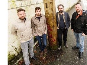 Dan Mangan, second from left, and his band,  Blacksmith