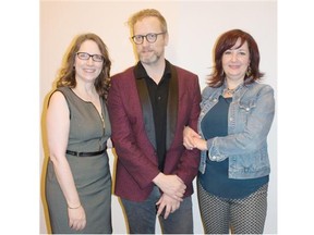 From left, Helen Stuart, Richard Stuart and Susan Pylypa at Grant MacEwan’s third annual Fine Art Student Gala on March 27.