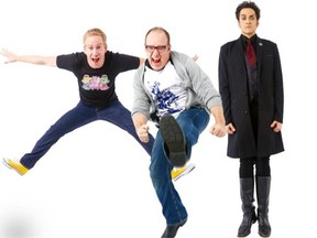 From left, Matt Alden, Chris Craddock and Mark Meer as Tiny Plastic Men’s Addison, Crad and October