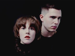 From left, Megan James and Corin Roddick of Edmonton synth-pop duo Purity Ring