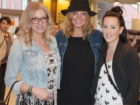 From left, Sheena Grootes, Ashley Jackson and Jessalynn Antonio at Western Canada Fashion Week’s salon showcase on March 29.