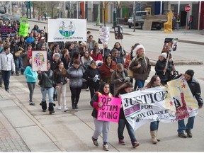 Hundreds protest the acquittal of the man accused of killing Cindy Gladue.