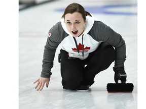 Kelsey Rocque of the Saville Centre is trying this week at Tallinn, Estonia, to become only the second skip to win back-to-back world junior women’s curling championships.