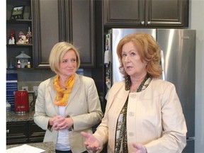NDP Leader Rachel Notley met Tuesday with Bernie Travis, an Edmonton woman whose husband has been in hospital since August waiting for a long-term care bed.