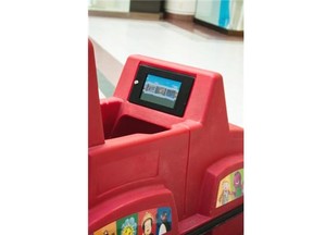 Local technology company Visionstate has fitted strollers at Southgate Centre with new tablets and wireless speakers to keep children entertained while parents shop.