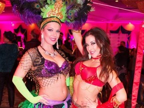 Marissa Puff, left, and Katelyn Malayko at Mardi Gras Carnival on Feb. 27.