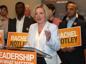 Alberta NDP Leader Rachel Notley released her party's election platform on Sunday April 19, 2015.
