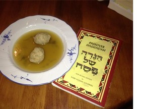 Chicken soup with matzo balls: the traditional first course at a Passover dinner.