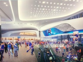An artist’s rendering of the Winter Garden, being constructed along with Rogers Place arena in downtown Edmonton