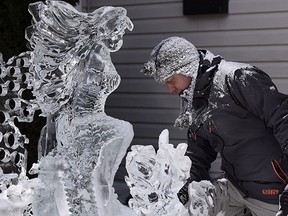 Kelly Davies created a mermaid with all of the off cut, leftover and recycled carving ice from this carving season.