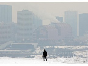 A smoggy winter Edmonton day in 2009.