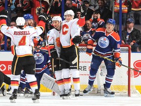 An all-too-familiar scene from Rexall Place, where Calgary Flames have dominated in recent years.