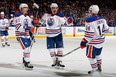Anton Lander (centre) has looked increasingly at home with Edmonton Oilers stars like Ryan Nugent-Hopkins and Jordan Eberle. On Thursday it was announced he will be their teammate for the next two seasons -- at a sixth of the cost.