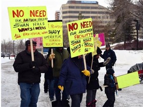 Ryley residents protested a proposed medical waste incinerator at the legislature on Feb. 27.