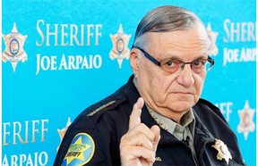 In this Dec. 18, 2013, file photo, Mar­i­co­pa County Sher­iff Joe Ar­paio speaks at a news conference at Mar­i­co­pa County Sher­iff’s Office Headquarters in Phoe­nix