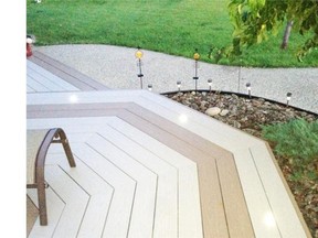 This composite deck in northeast Edmonton was installed after a consultation at the Edmonton Home + Garden Show, allowing the homeowners to speak to suppliers and builders.