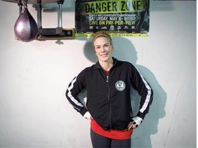 Six-time world boxing champion Jelena Mrdjenovich trains at Avenue Boxing Club in Edmonton on Jan. 28, 2015.