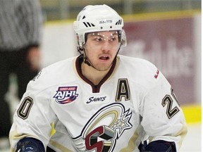 Veteran centre Jarid Hauptman led the Spruce Grove Saints in scoring with 25 goals and 76 points during the Alberta Junior Hockey League regular season.