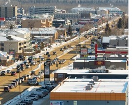 A view of Franklin Avenue in downtown Fort McMurray.