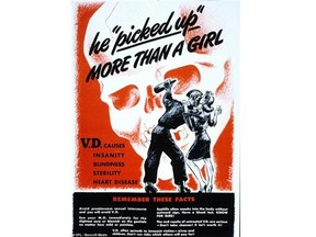 In 1944 the Edmonton Junior Chamber of Commerce launched a campaign against venereal disease, Canada’s major wartime public health problem. The Canadian government also put out posters warning against VD.