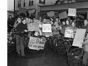 About 70 Edmonton kids paraded in the downtown to protest the price of a chocolate bar going up to eight cents from five cents in 1947.