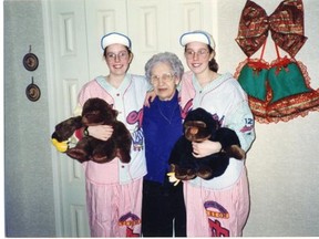 Alison Mould and Heather Teghtmeyer loved getting matching pyjamas from their grandmother. Supplied.