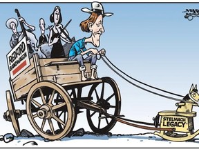 April 2012: Heading in to the provincial election in 2012, Alison Redford’s bandwagon seems to stall because of the legacy left behind by former premier Ed Stelmach.