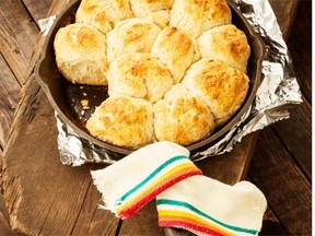 Bake these bannock biscuits in a frying pan set on a brick over your barbecue flame.