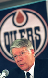 Cal Nichols (here), Patrick LaForge and Kevin Lowe formed a strong partnership for years at the helm of the Oilers from 2000-2008.