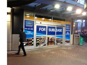 A commercial real estate firm is looking for a tenant to sublease the former Sobeys store on Jasper Avenue and 104th Street. Developers say amenities such as grocery stores are needed to attract people to move downtown.