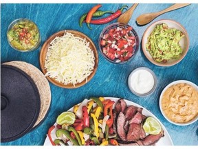 Fajitas, from The Waste Not, Want Not cookbook, are a great way to use leftover peppers, as well as beef.