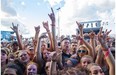 The crowd celebrate as The Smalls reunite to play the last day of Sonic Boom 2014.