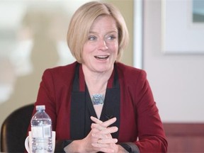 Alberta NDP Leader Rachel Notley during an Edmonton Journal editorial board meeting in Edmonton on April 20, 2015.