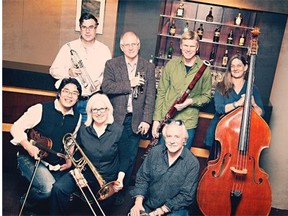 The C’mon Ensemble, featuring members of the Edmonton Symphony Orchestra. Kathryn Macintosh, who plays trombone, is front and centre.